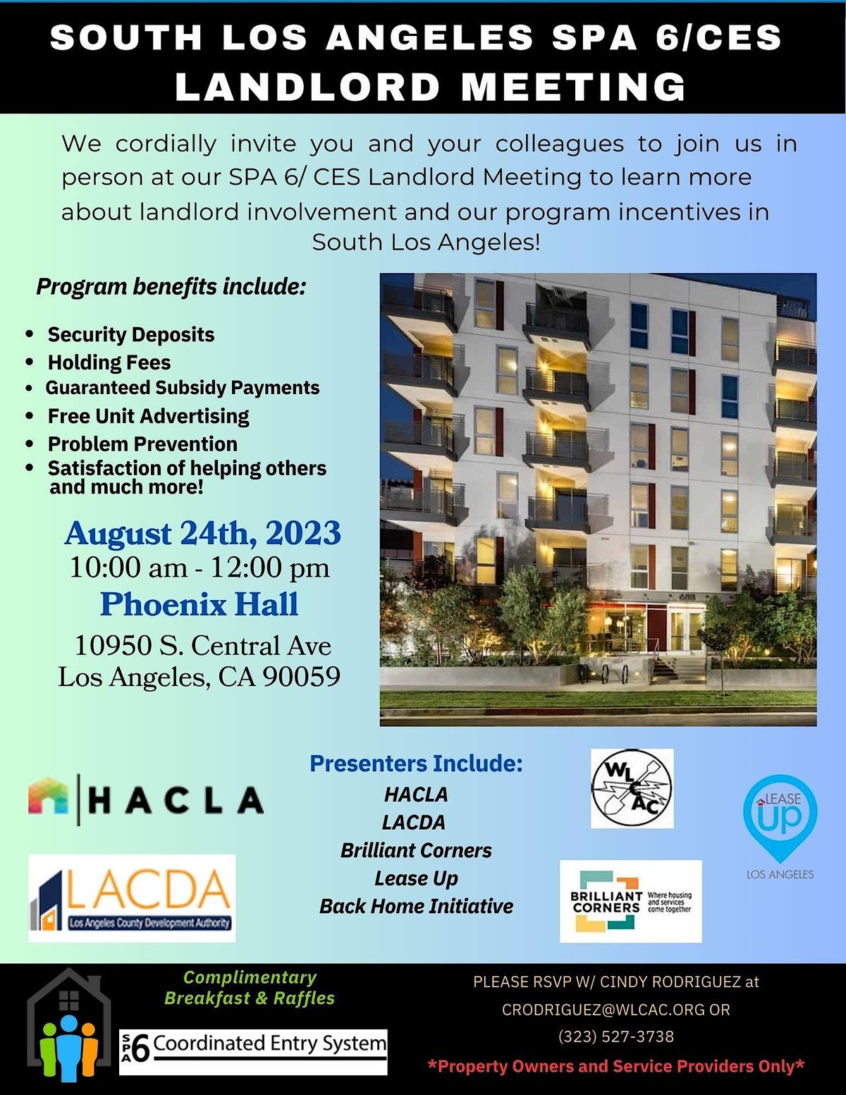 South Los Angeles SPA 6/ CES Landlord Meeting, WATTS LABOR COMMUNITY