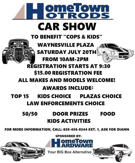 Hometown Hotrods Car Show, Hometown Hardware Waynesville, July 20 2019