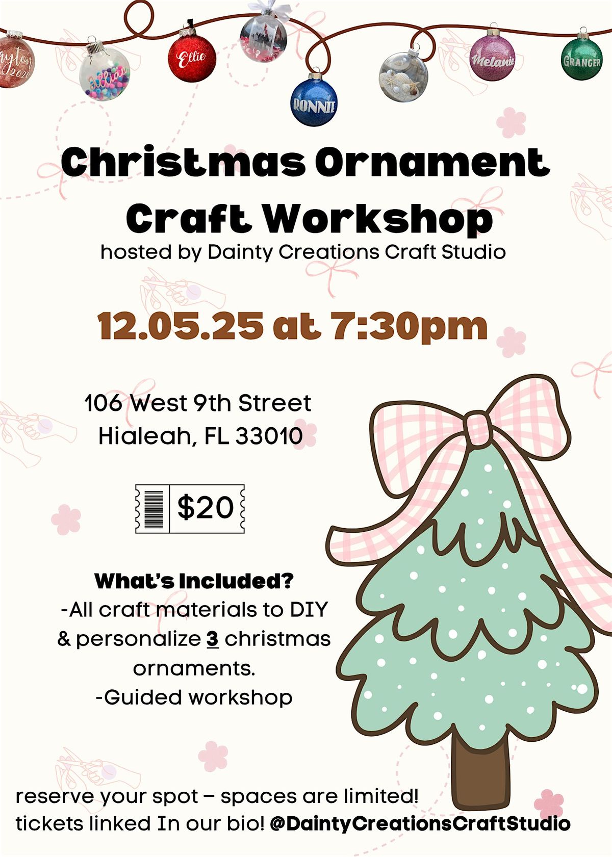 Christmas Ornament Craft Workshop, 5 December | Event in Hialeah | AllEvents
