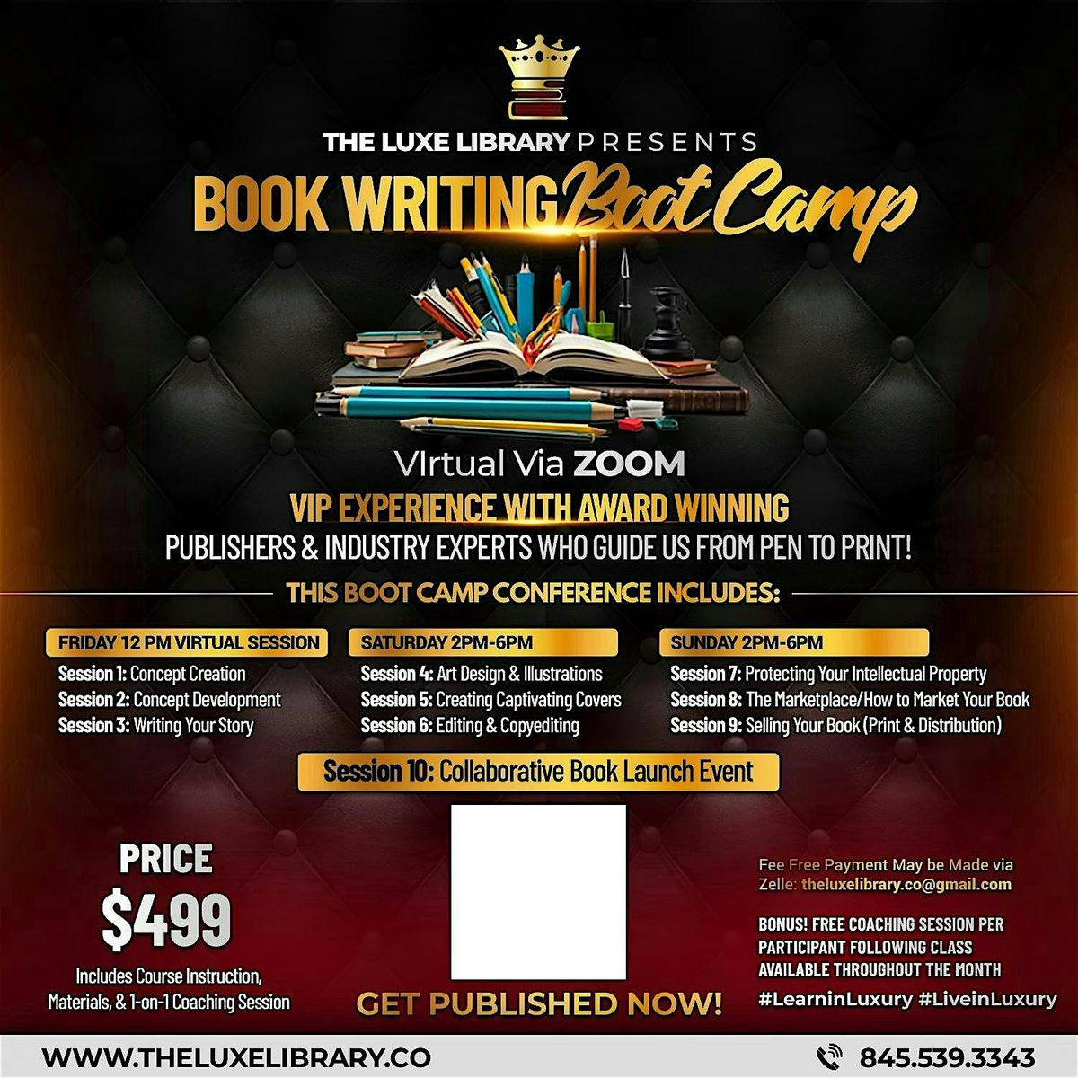 The Luxe Library: Book Writing Boot Camp! | Event in Valley Stream | AllEvents
