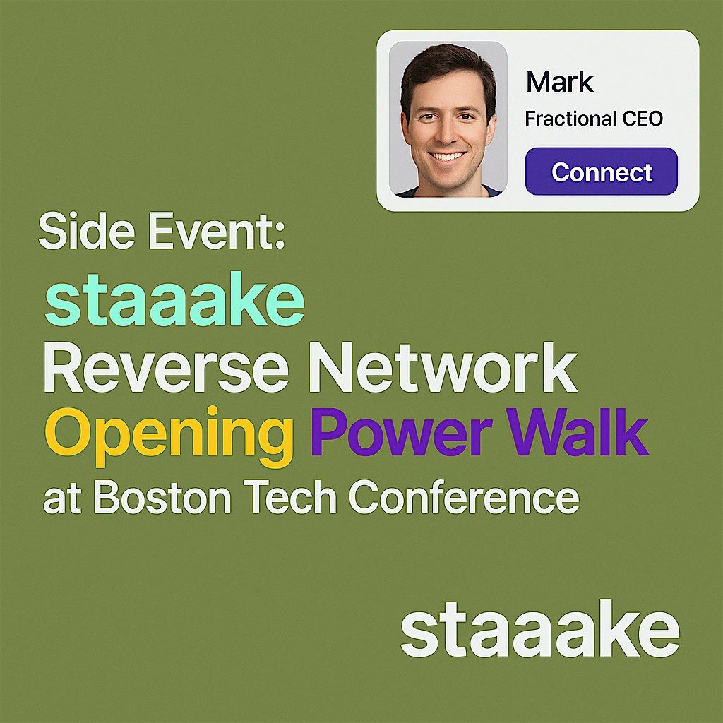 staaake Reverse Network Opening Power Walk at Boston Tech Conference, 26 May | Event in Cambridge | AllEvents