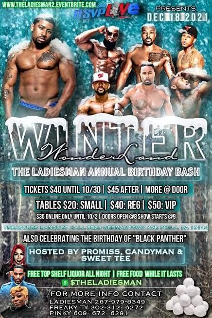 Rsvp Live Presents Winter Wonderland The Ladiesman Annual ay Bash Treasures Banquet Hall Philadelphia December 18 To December 19 Allevents In Rsvp Live Presents Winter Wonderland The Ladiesman Annual ay Bash Treasures Banquet Hall Philadelphia December 18 To December 19 Allevents In