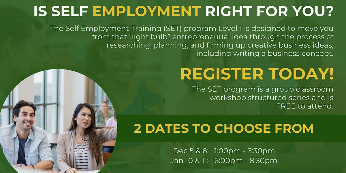 Is Self Employment Right For You?, Elgin Business Resource Centre, St. Thomas, 5 December to 6