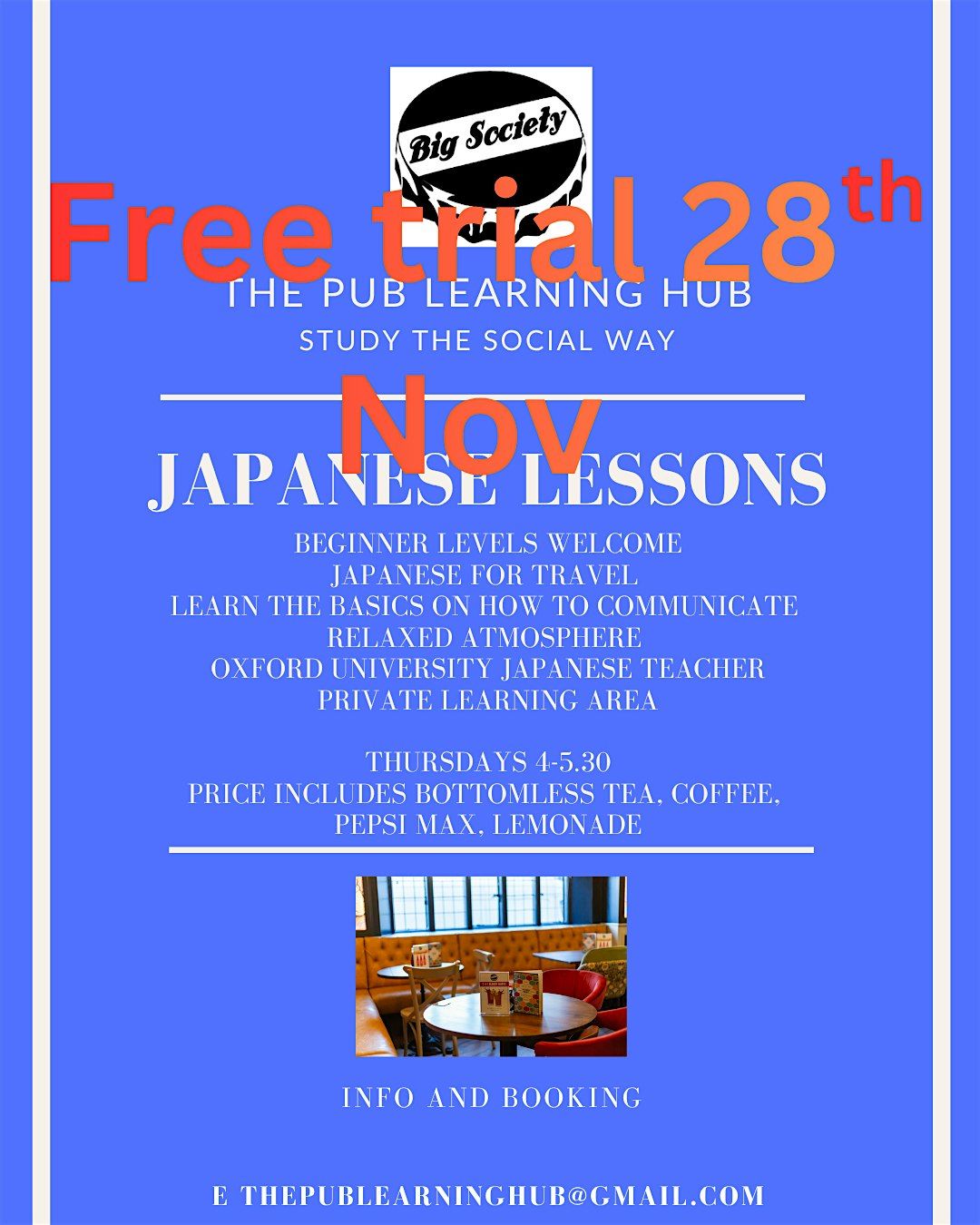 The Pub Learning Hub: Japanese on Fridays - trial lesson, 28 November | Event in Oxford | AllEvents