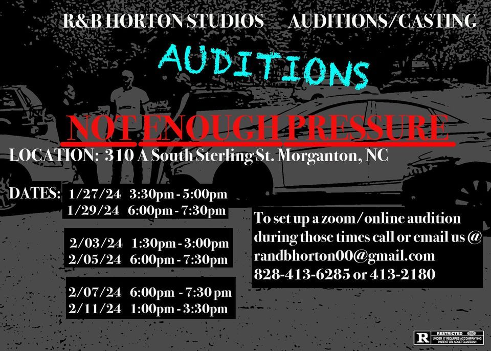 Not Enough Pressure Casting , R&B Horton Studios, January 27
