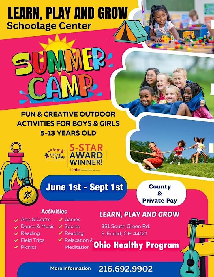 Learn Play and Grow Schoolage Summer Camp register NOW 100 BONUS gift