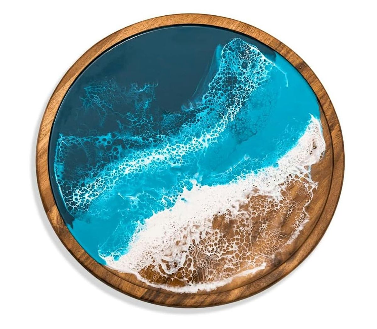 Ocean Resin Designs on 12” Acacia Wood Lazy Susans Palm Harbor