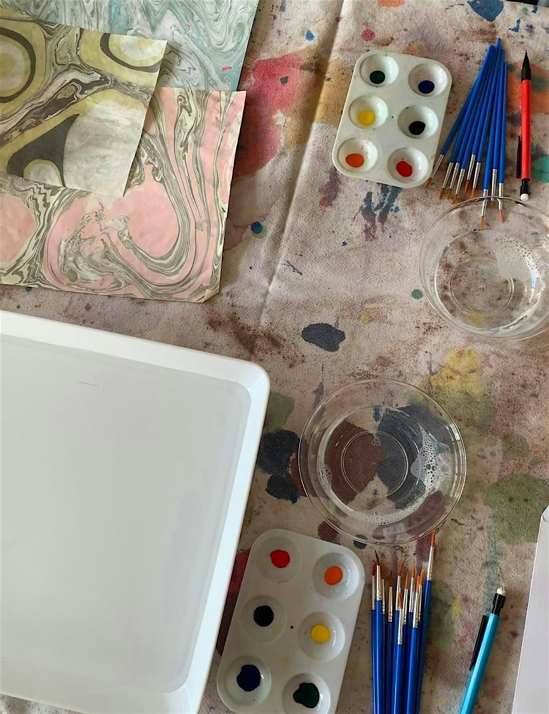 Suminagashi: Meditative Marbling on Silk & Paper at Wolf Point Distilling, 4 December | Event in Chicago