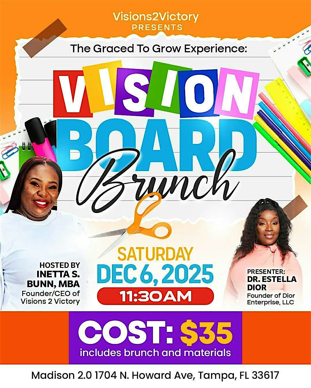 Graced to Grow Vision Board Brunch, 6 December | Event in Tampa | AllEvents