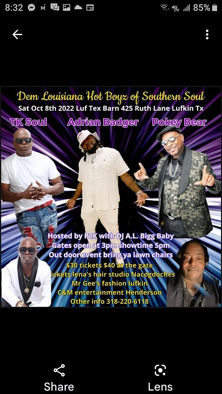 Dem Louisiana Hot Boyz of Southern Soul, Luftex Barn, Lufkin, October 8