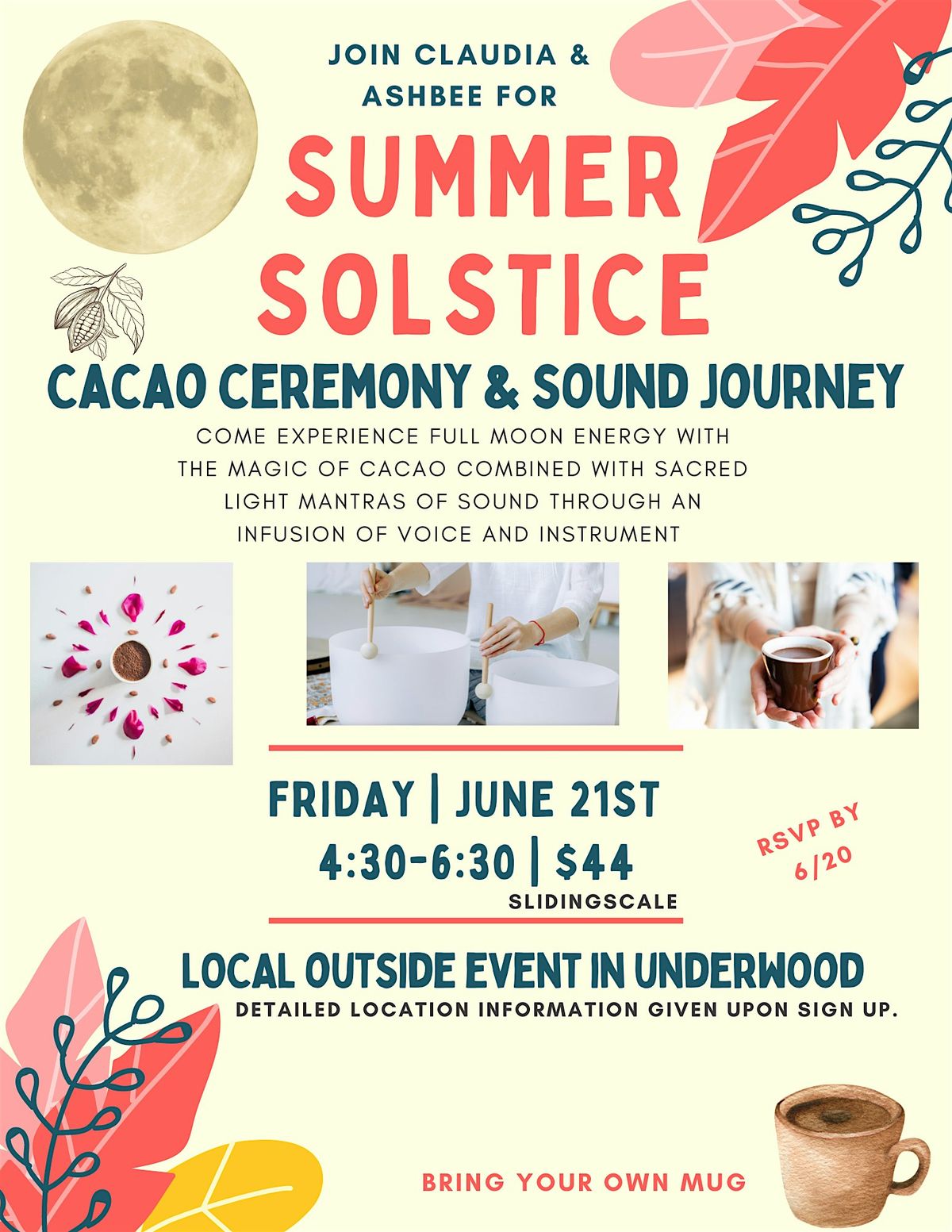 FULL MOON SUMMER SOLSTICE CACAO CEREMONY & SOUND JOURNEY, Underwood, 21 ...
