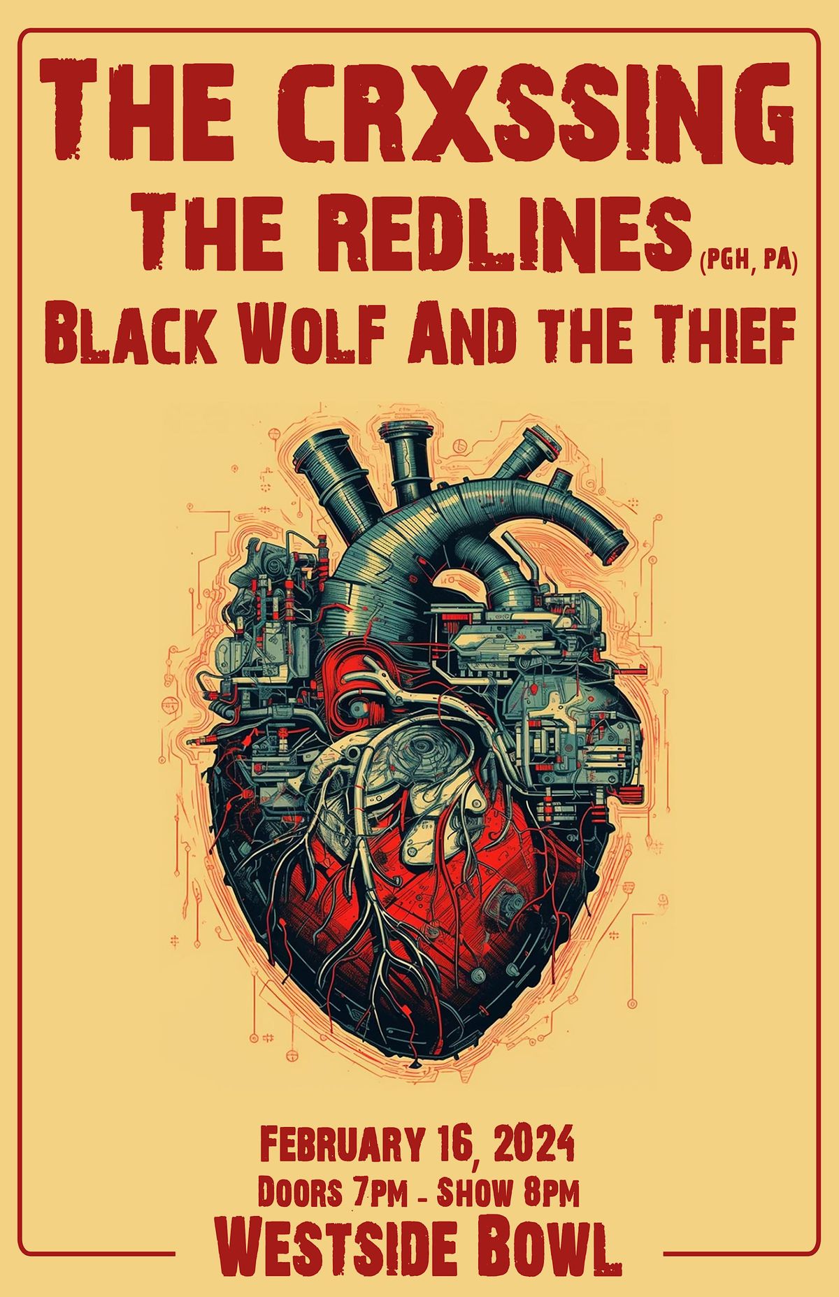 The Crxssing/The Redlines/Black Wolf & the Thief, Westside Bowl