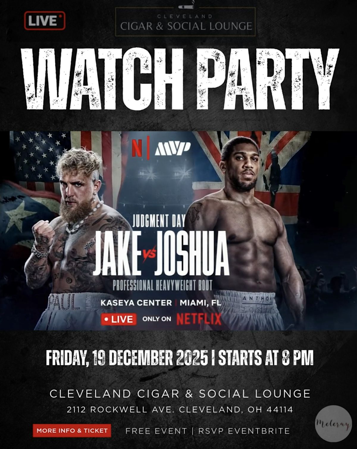 Watch Party Jake vs. Joshua, 19 December | Event in Cleveland | AllEvents