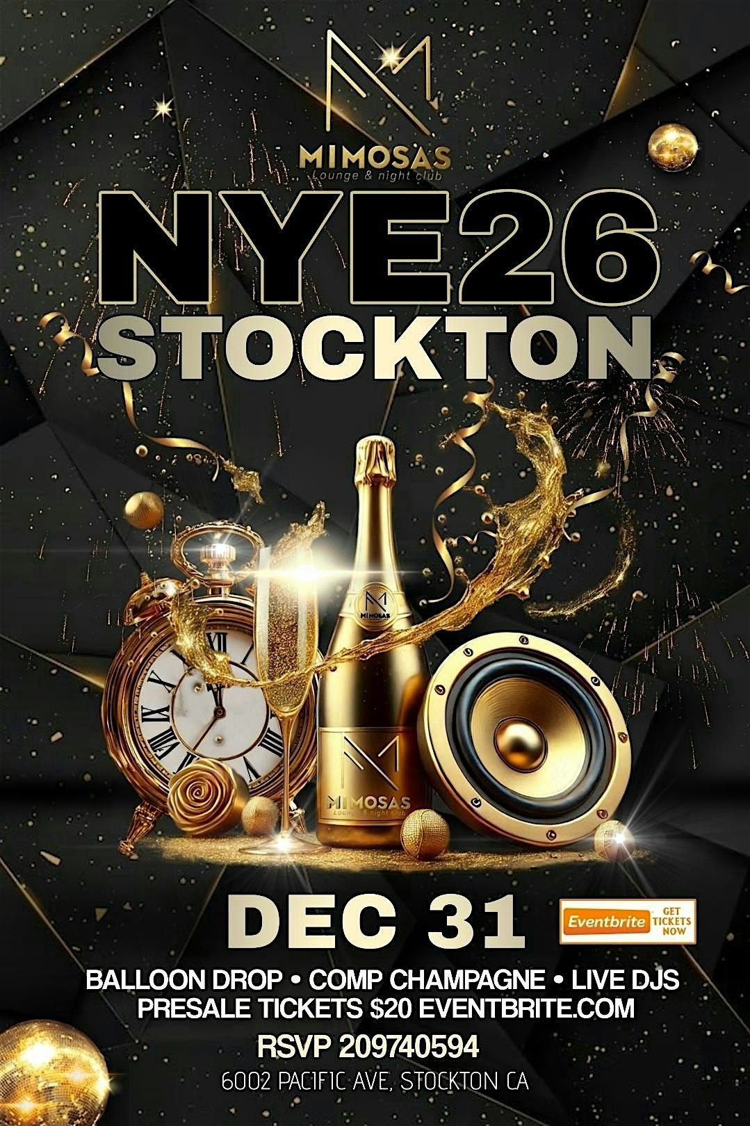 New Years Eve 2026 Celebration Stockton, 31 December | Event in Stockton | AllEvents