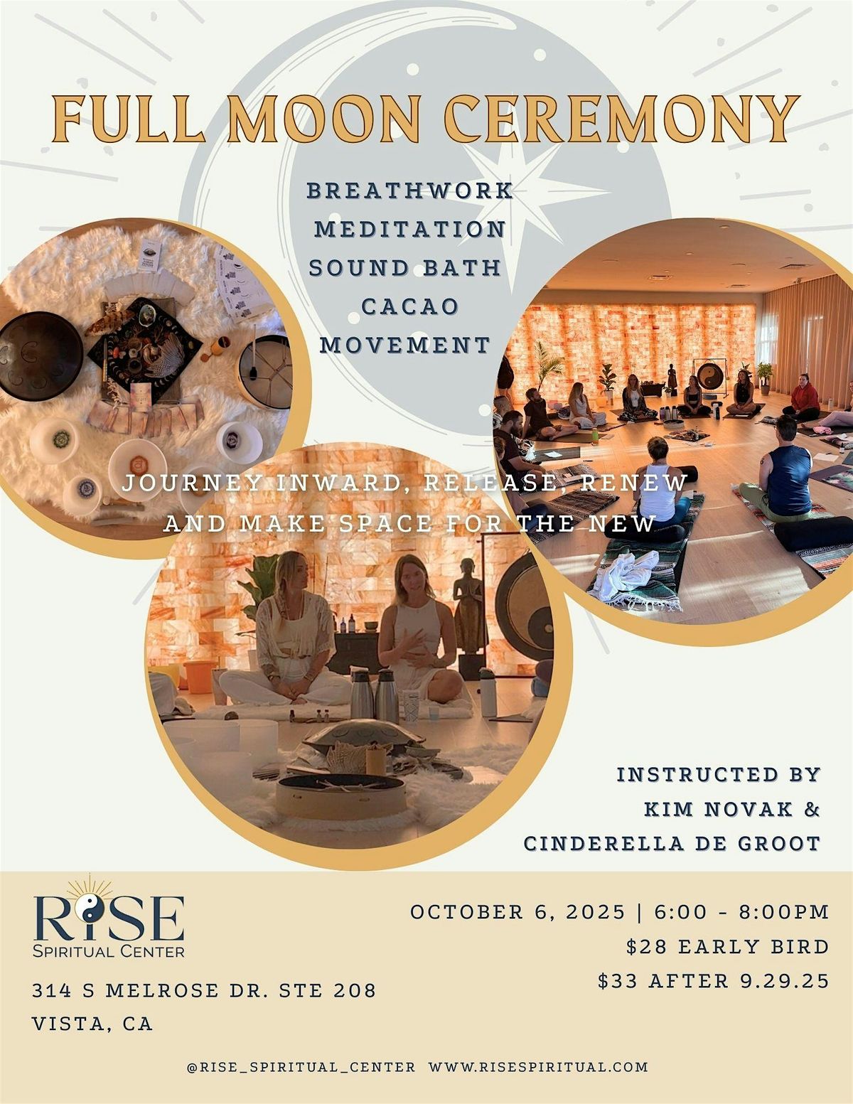 Full Moon Ceremony - Cacao, Sound Healing, Breathwork and Meditation, 7 December | Event in Vista | AllEvents