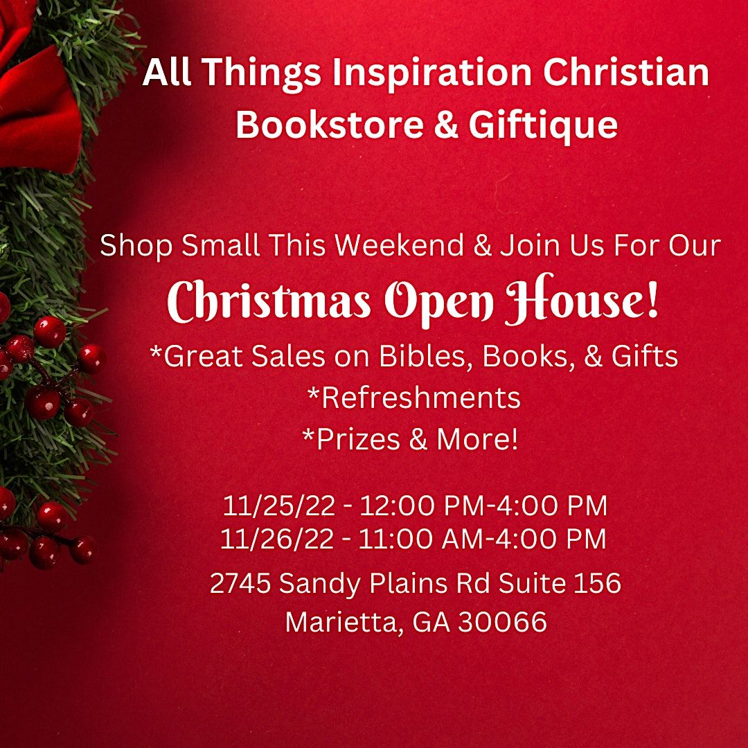 Christmas Open House All Things Inspiration Christian Bookstore
