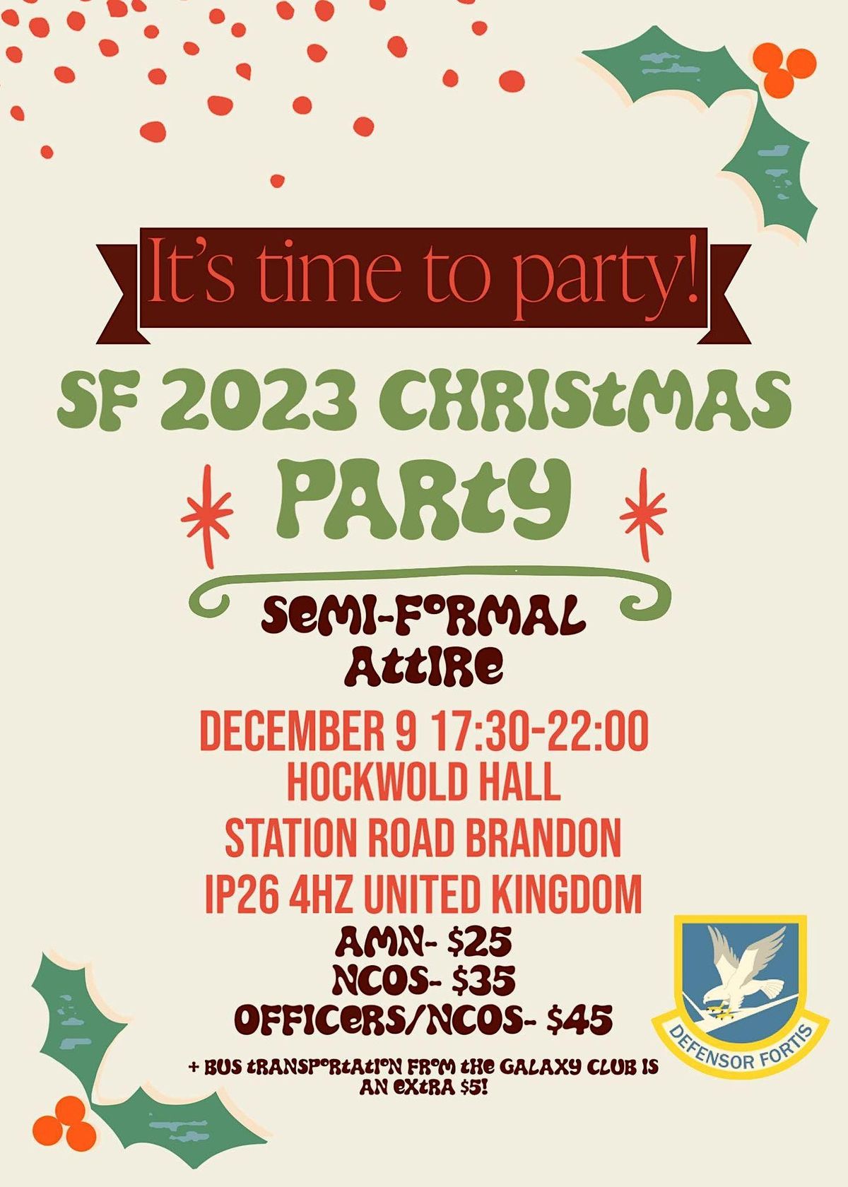 Squadron Holiday Party, Hockwold Hall, Hockwold cum Wilton, 9 December