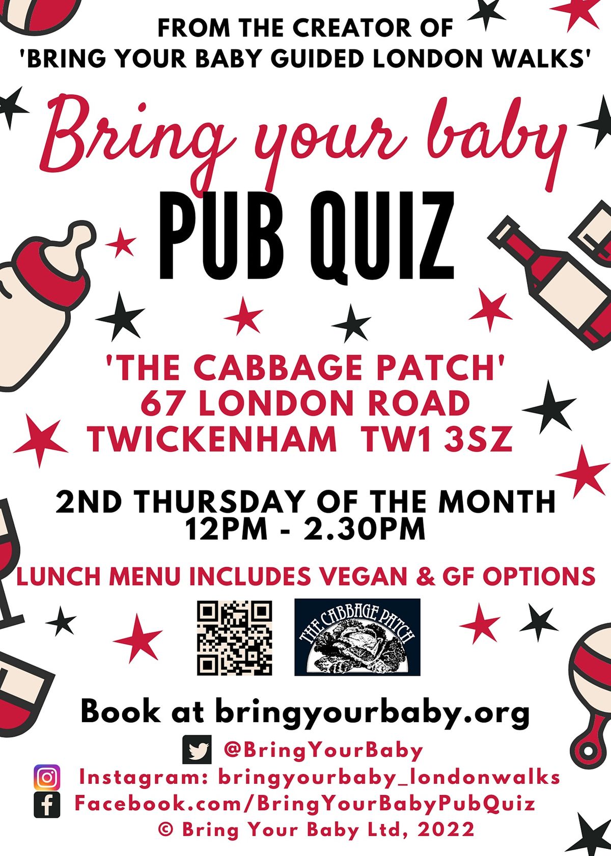 BRING YOUR BABY PUB QUIZ @ The Cabbage Patch, TWICKENHAM, RICHMOND (TW1) | Event in Twickenham | AllEvents