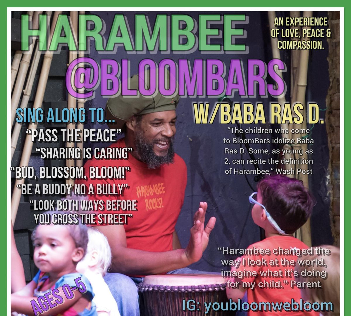 First Saturday = Harambee w/ Baba Ras D!, BloomBars, Washington, 2 ...