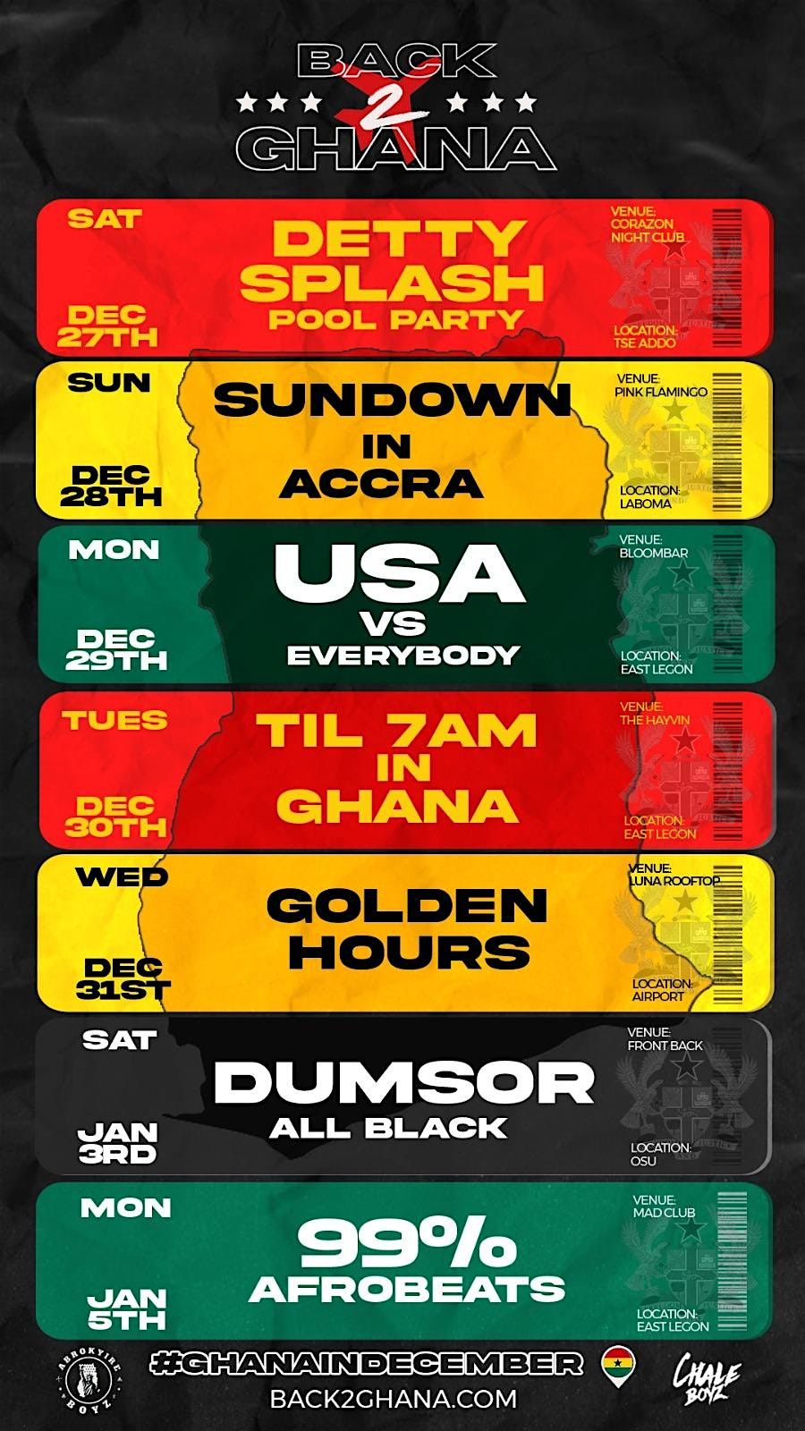 One Wristband - 8 EVENTS DETTY DECEMBER GH, 27 December | Event in Accra | AllEvents