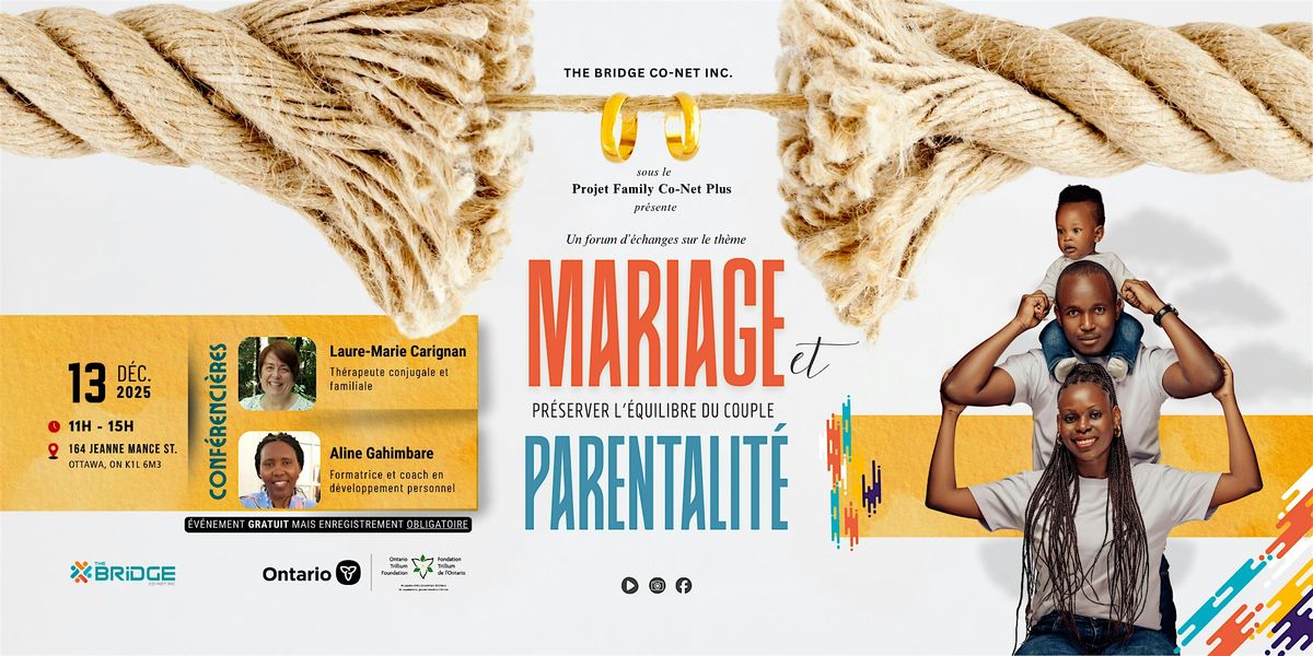 Mariage & Parentalité: Préserver l'équilibre du couple, 13 December | Event in Ottawa | AllEvents