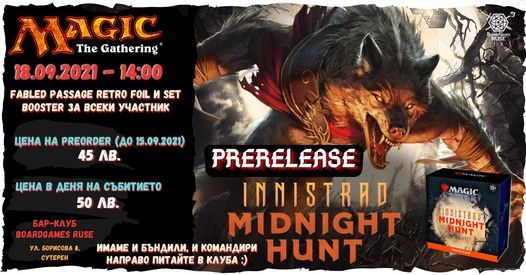 Mtg Midnight Hunt Prerelease Boardgames Ruse September 25 21 Allevents In