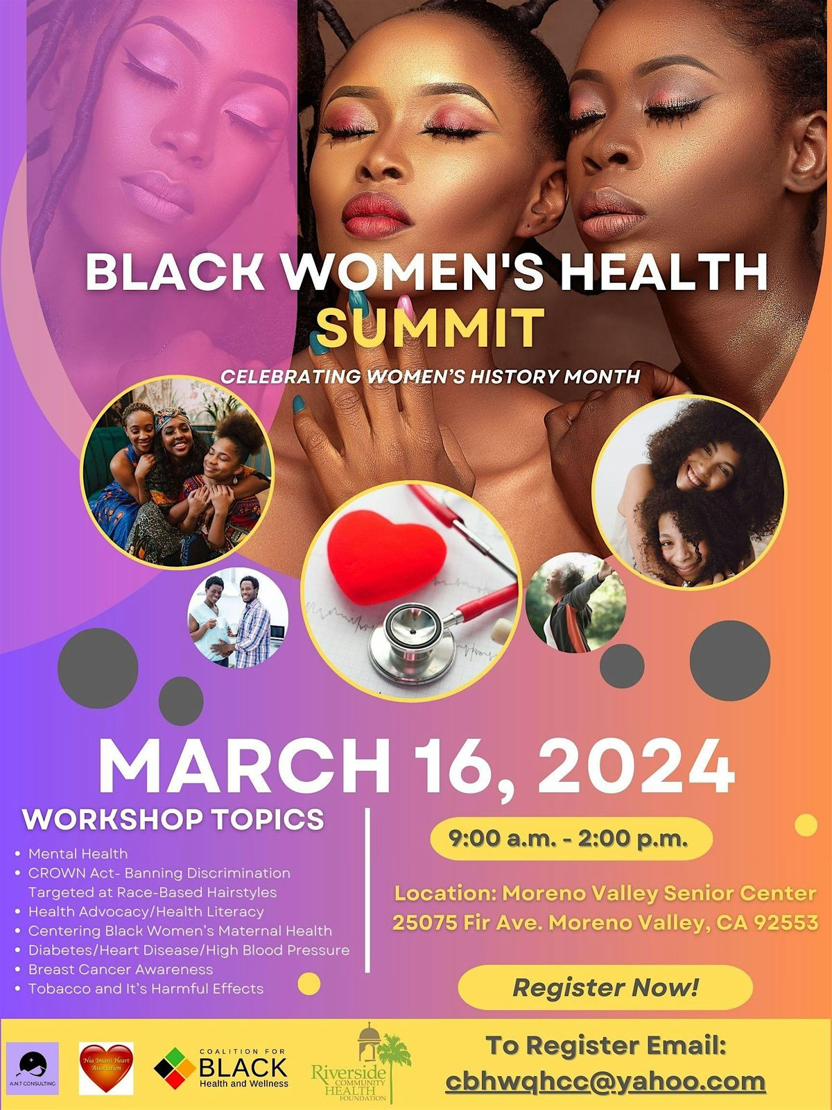 Black Womens Health Summit, Moreno Valley Senior Center, 16 March 2024