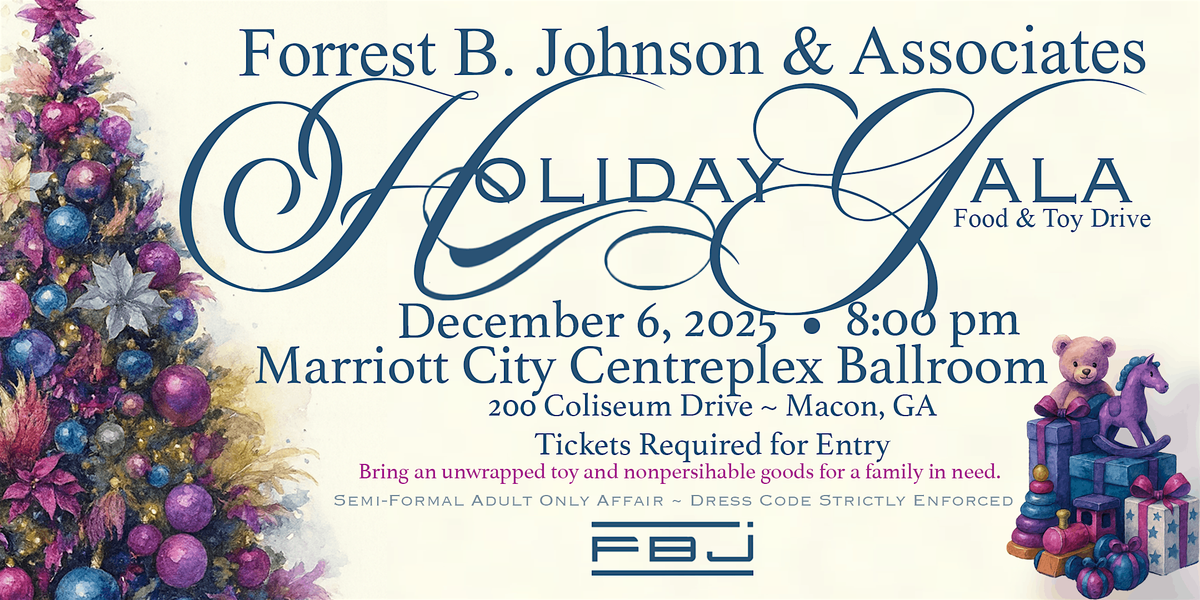 2025  MACON Forrest B. Johnson & Associates Holiday Gala, 6 December | Event in Macon | AllEvents