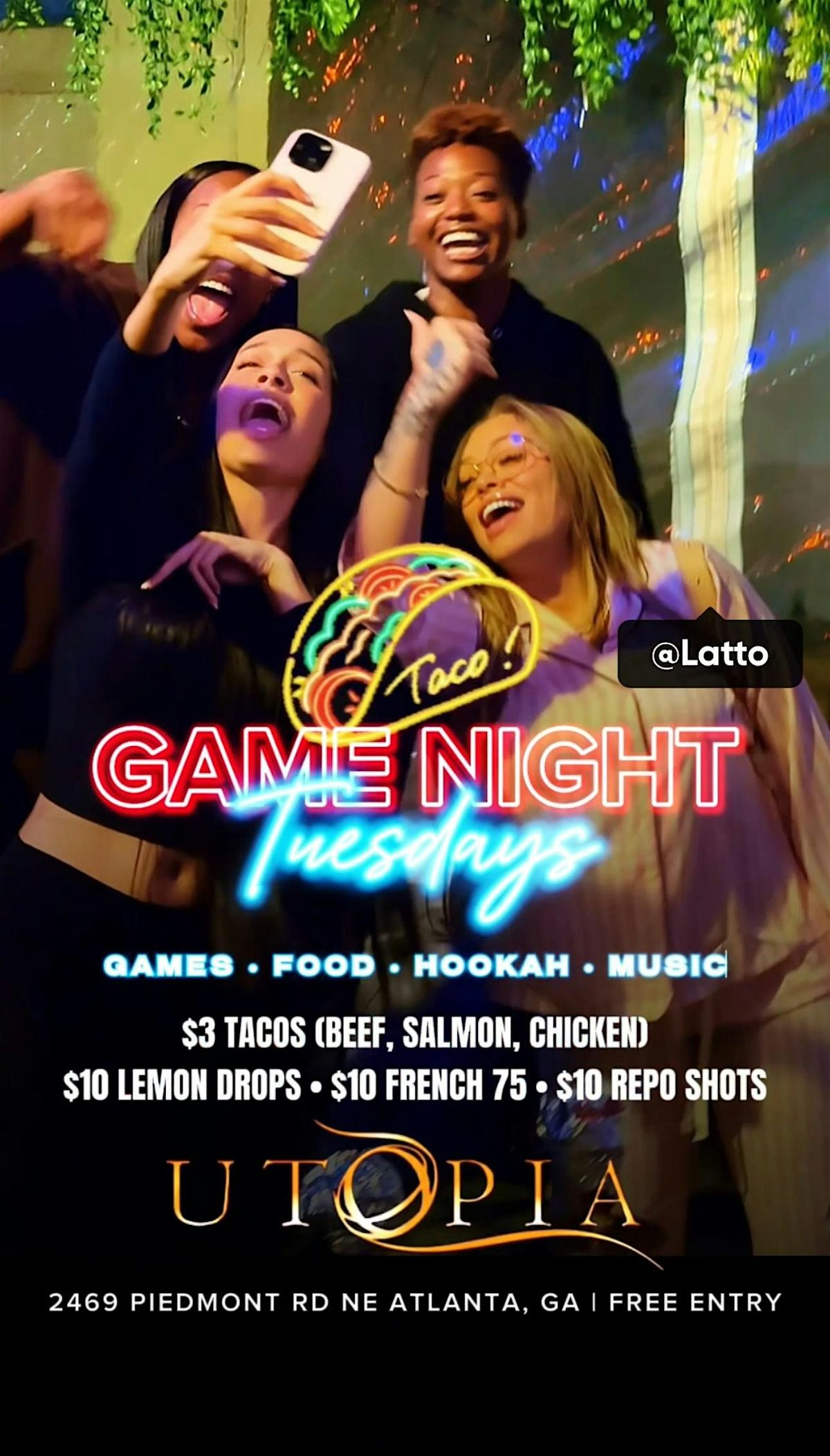 ATL Taco Tuesday Game Night @ Utopia (No Cover All Night) | Event in Atlanta | AllEvents