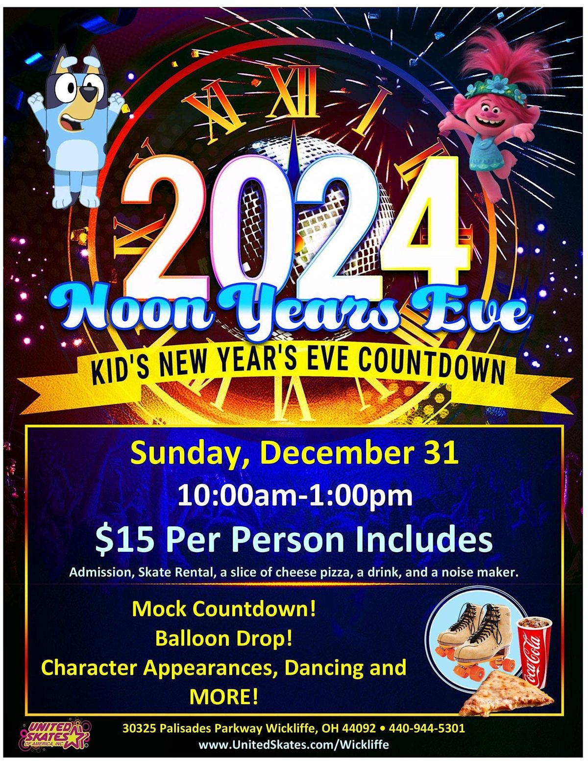Noon Years Eve Skate, 30325 Palisades Pkwy, Wickliffe, December 31 2023
