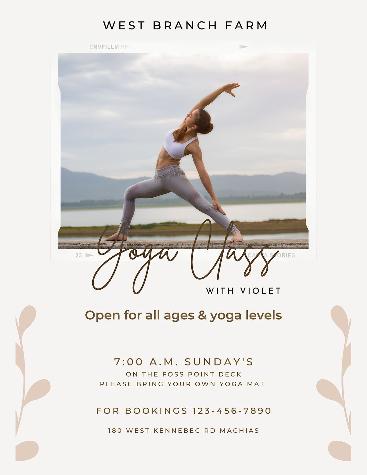 Yoga with Violet on the Foss Point Deck, 180 W Kennebec Rd, Machias, 26