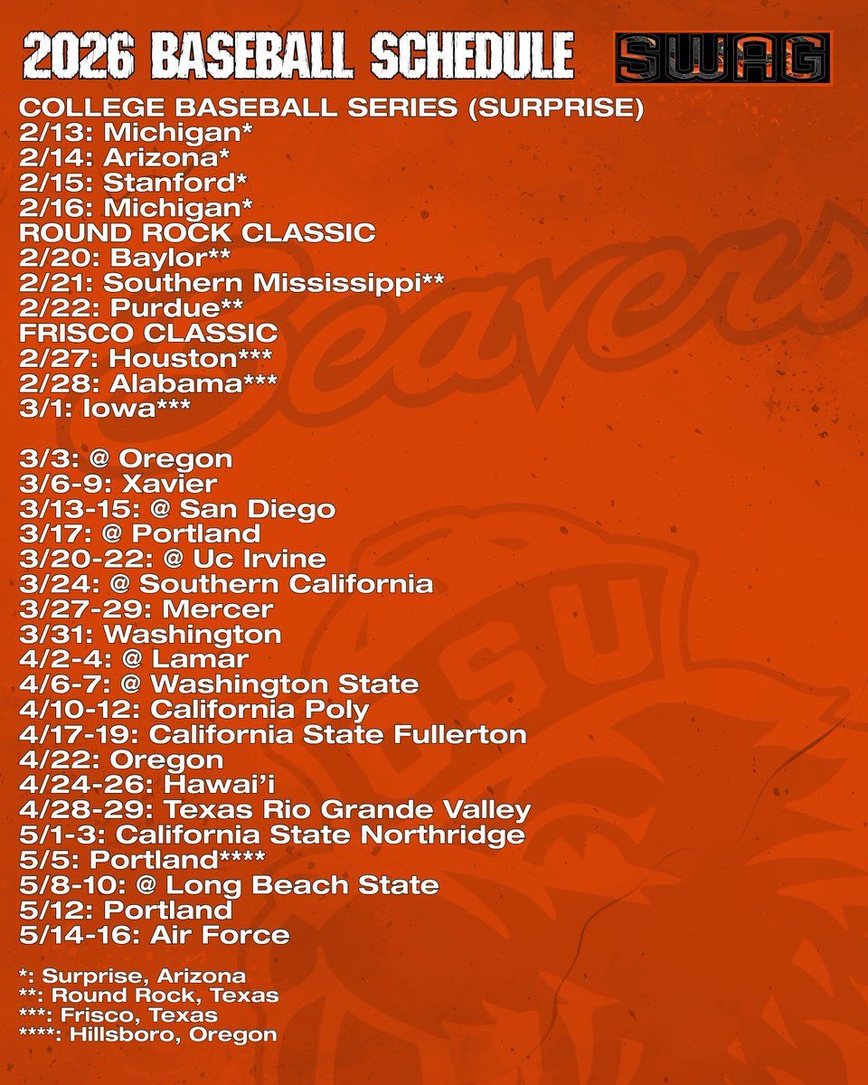 Oregon State Beavers vs. University of Texas-Rio Grande Valley, 27 April | Event in Corvallis | AllEvents