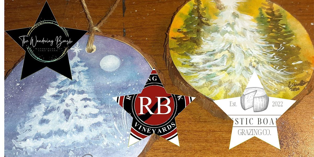 Holday Paint.Nosh.Sip Night Watercolor, charcuterie & wine., Running