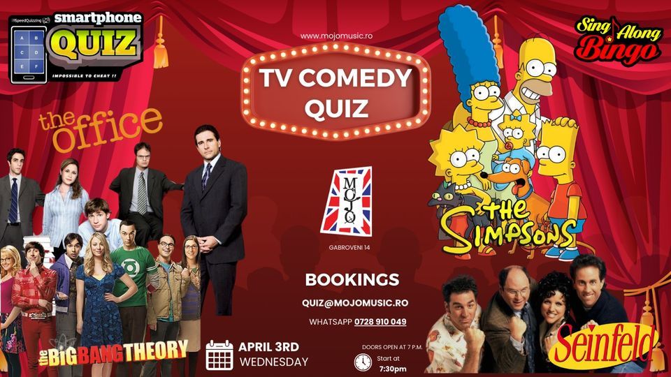 TV Comedy Speed Quiz with SingAlong Bingo! , Mojo, Bucharest, 3 April