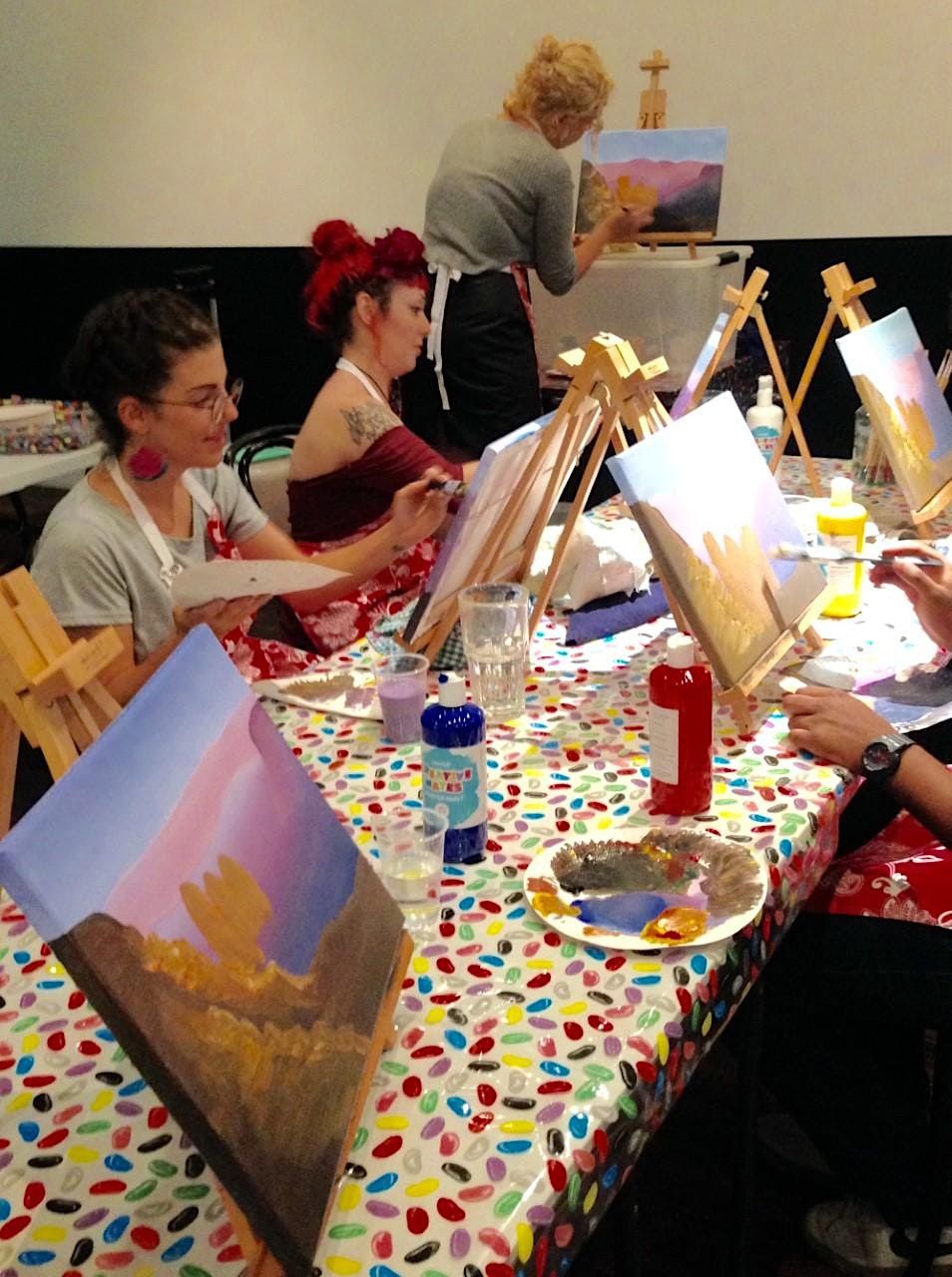 UV Glow Paint & Sip Brisbane City byo studio Thursday Nights, Myer Centre, Brisbane City