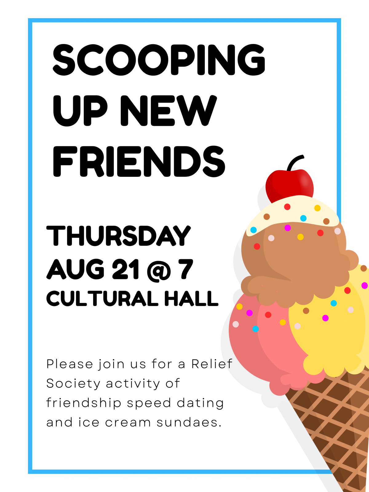 Relief Society Ice Cream Social, 21 August | Event in Odessa | AllEvents