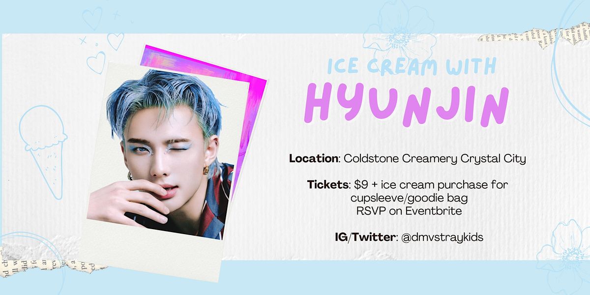 Ice Cream with Hyunjin Stray Kids Cupsleeve Event, Cold Stone
