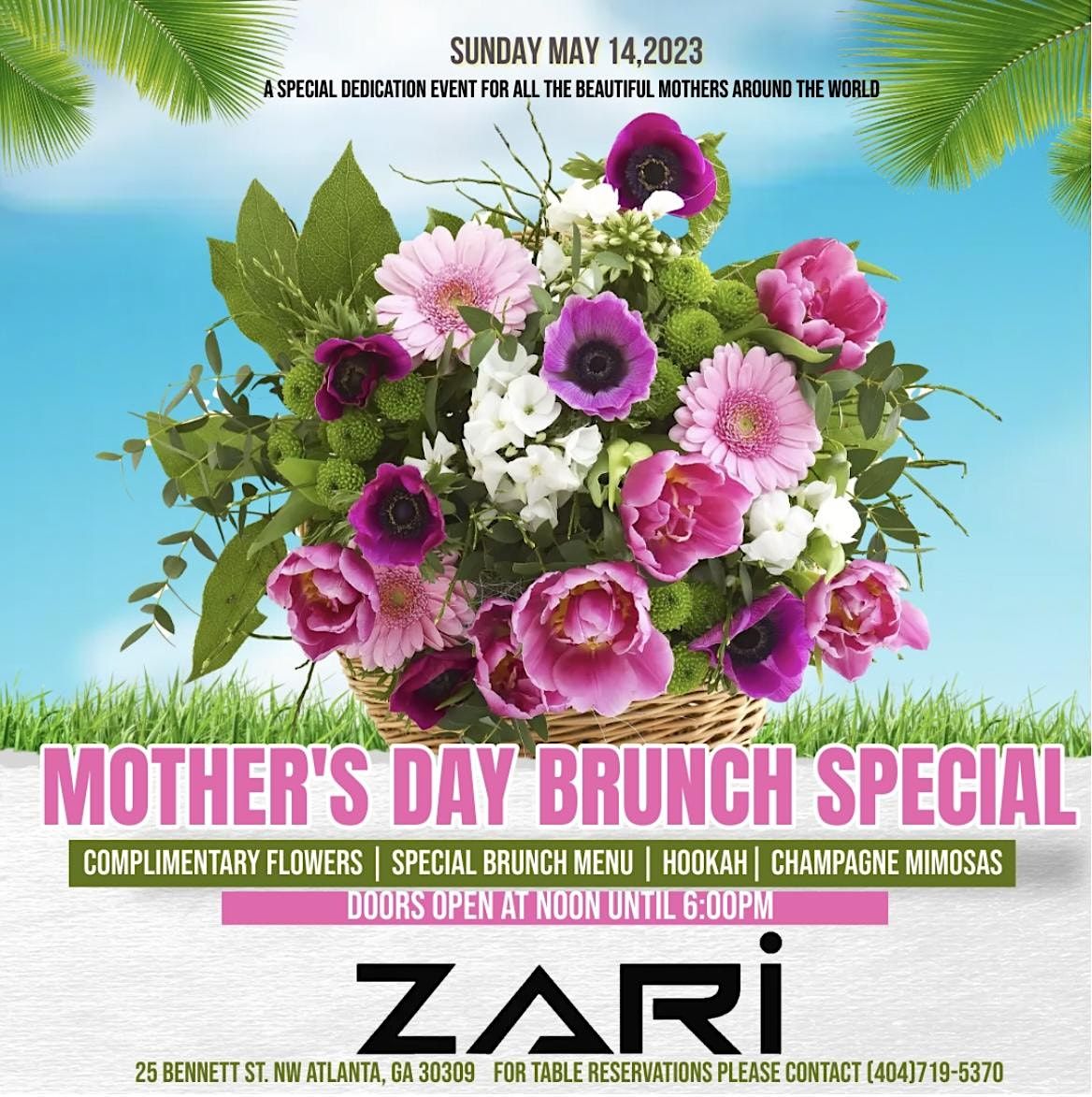 Mothers Day Brunch Zari Lounge, Zari Lounge, Atlanta, May 14 2023