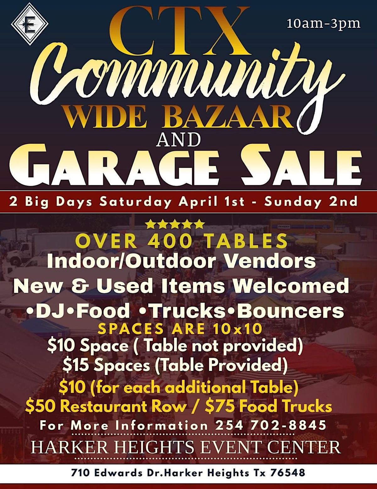 CTX COMMUNITY WIDE BAZAAR & GARAGE SALE, Harker Heights Event Center