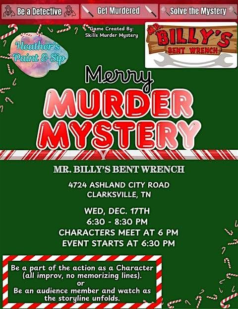 A Merry M**der Mystery, 17 December | Event in Clarksville | AllEvents
