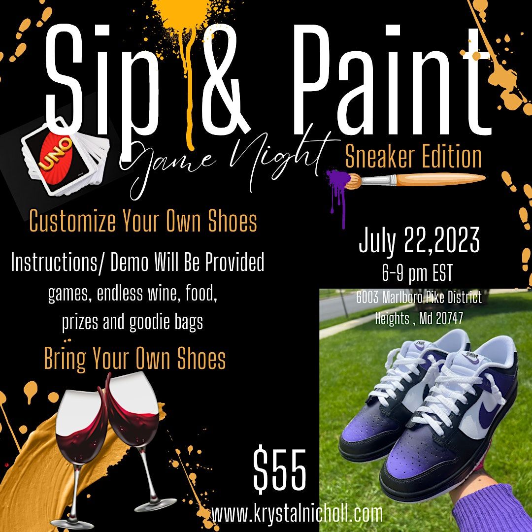 Sip and Paint Game Night ( Sneaker Edititon), 6003 Marlboro Pike