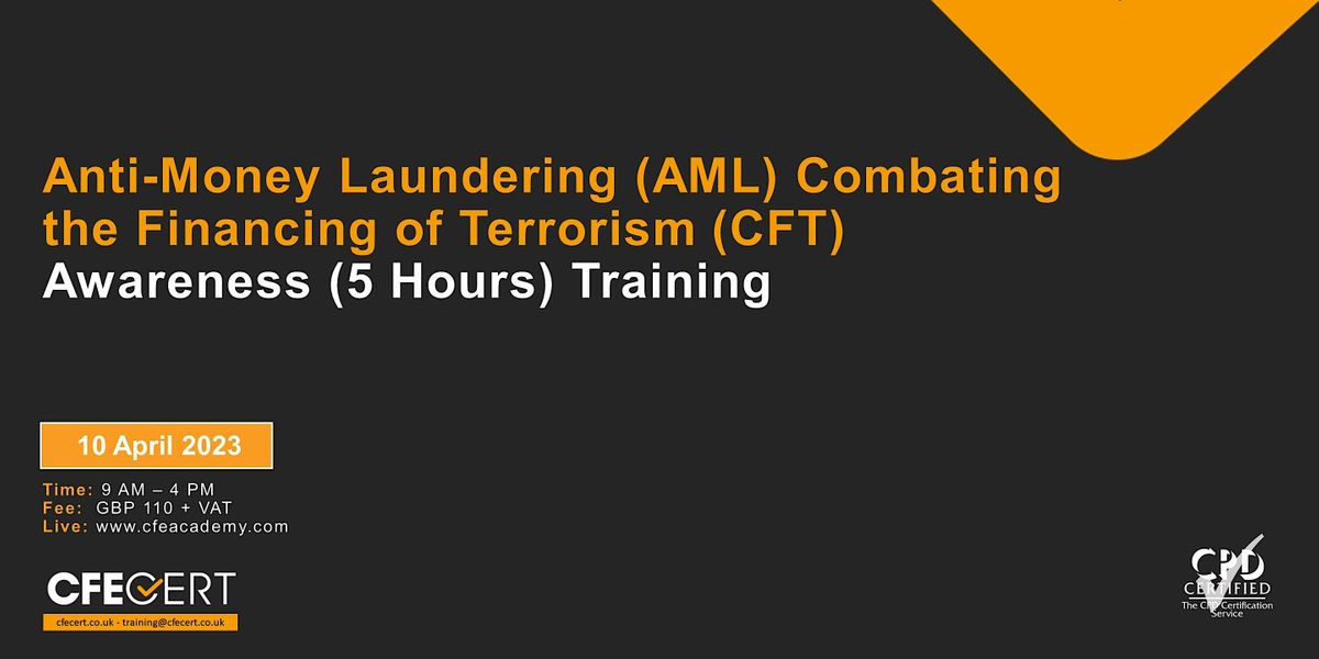 Anti-Money Laundering (AML & CFT) Awareness(5 Hours)- โค110, April 10 ...