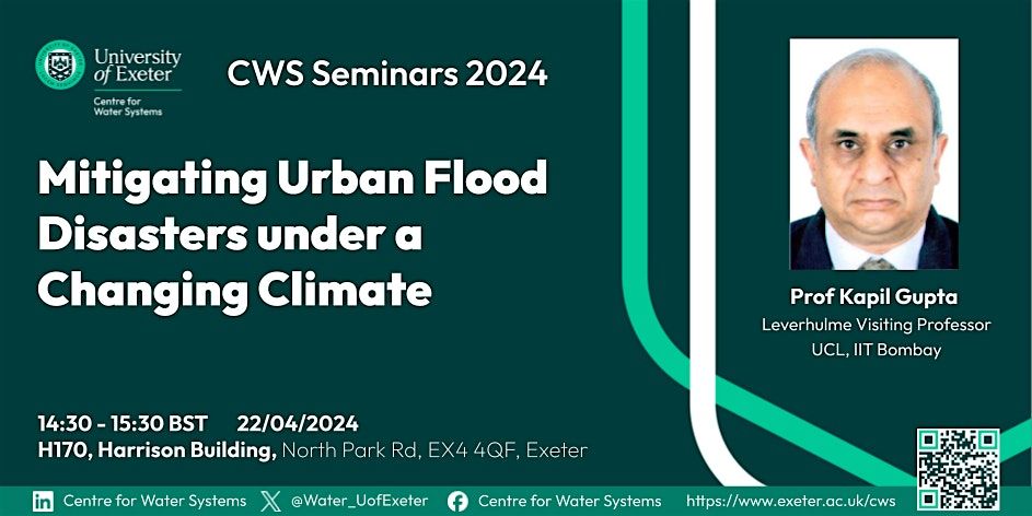[CWS Seminars 2024] 22/04/2024 Prof Kapil Gupta, H170, Exeter, 22 April ...