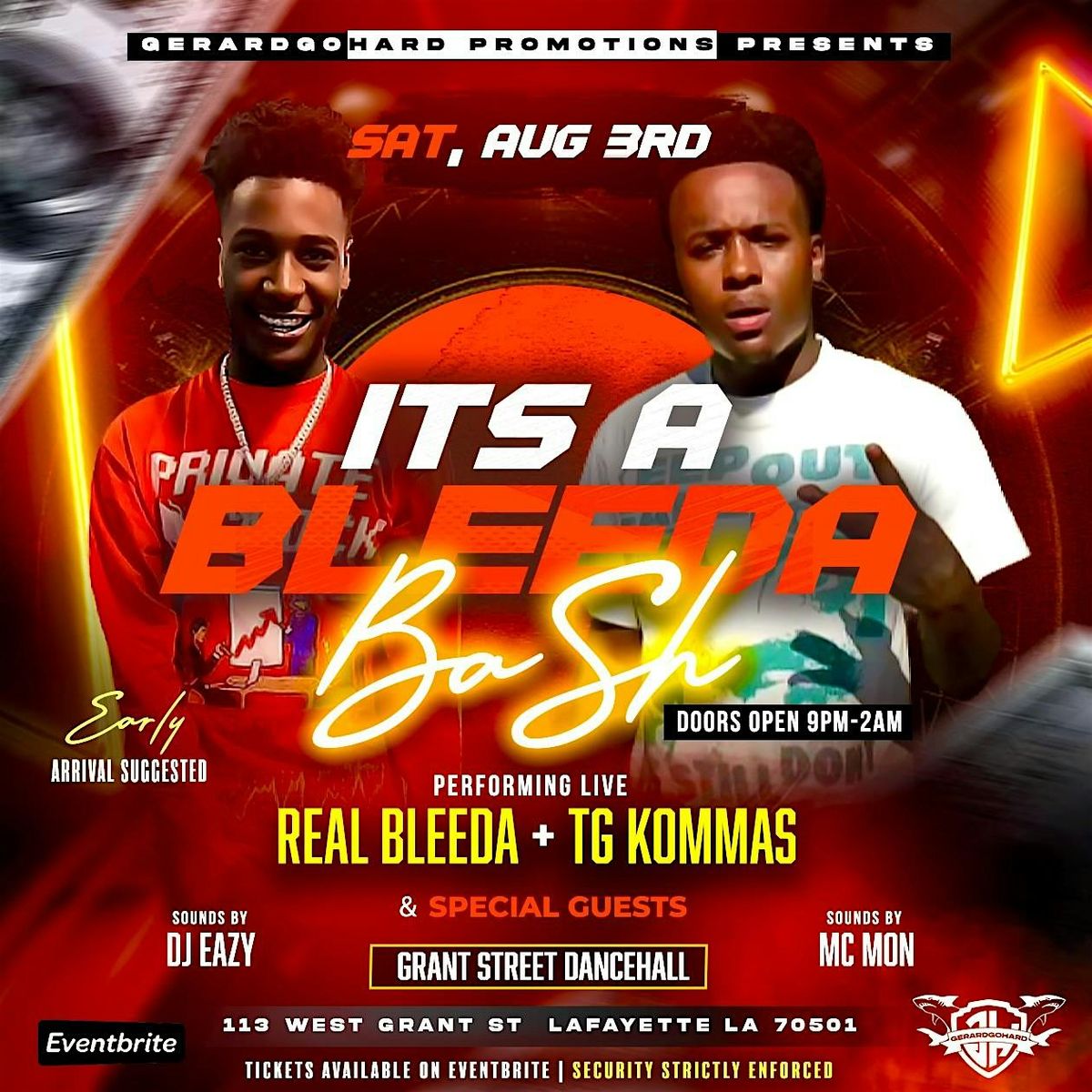 IT’S A BLEEDA BASH “REAL BLEEDA” & “TG KOMMAS”, Grant Street Dancehall ...