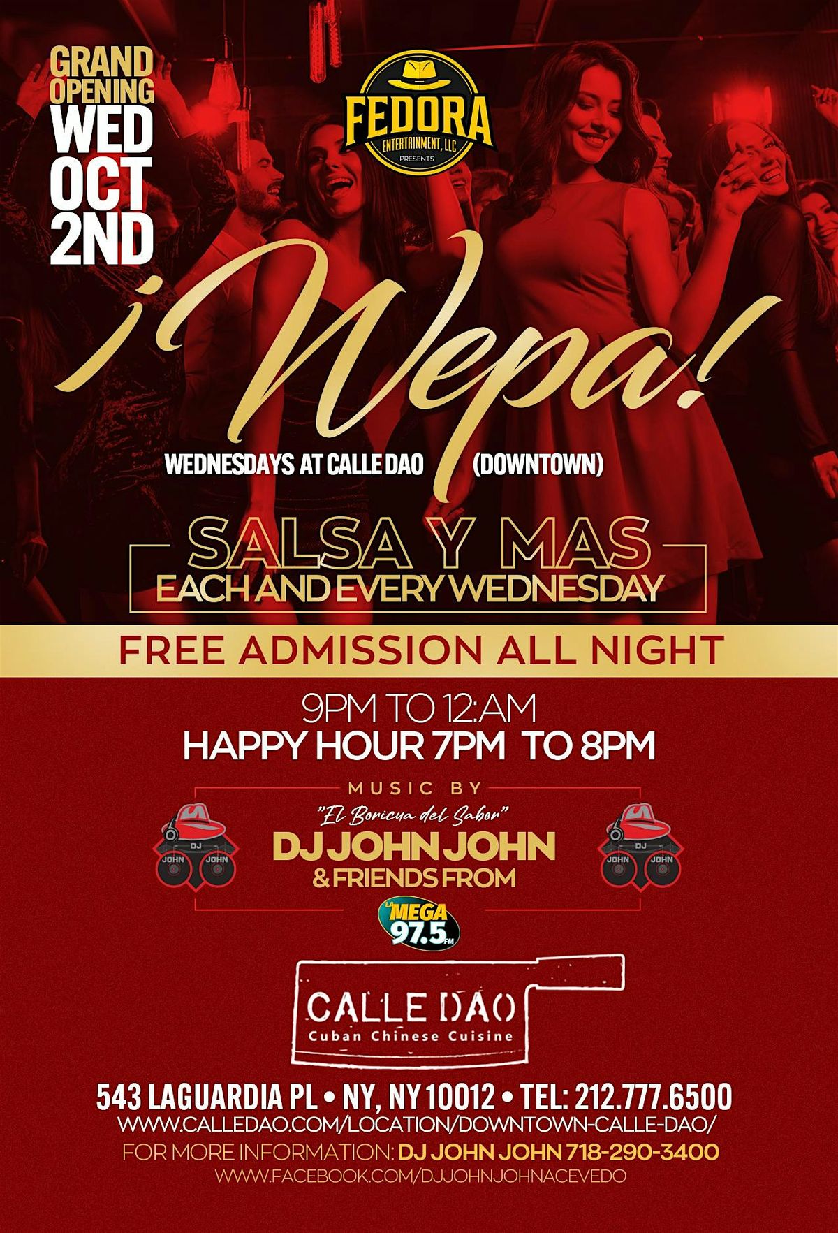 ¡WEPA! Wednesdays at CALLE DAO (Downtown) | Event in New York | AllEvents