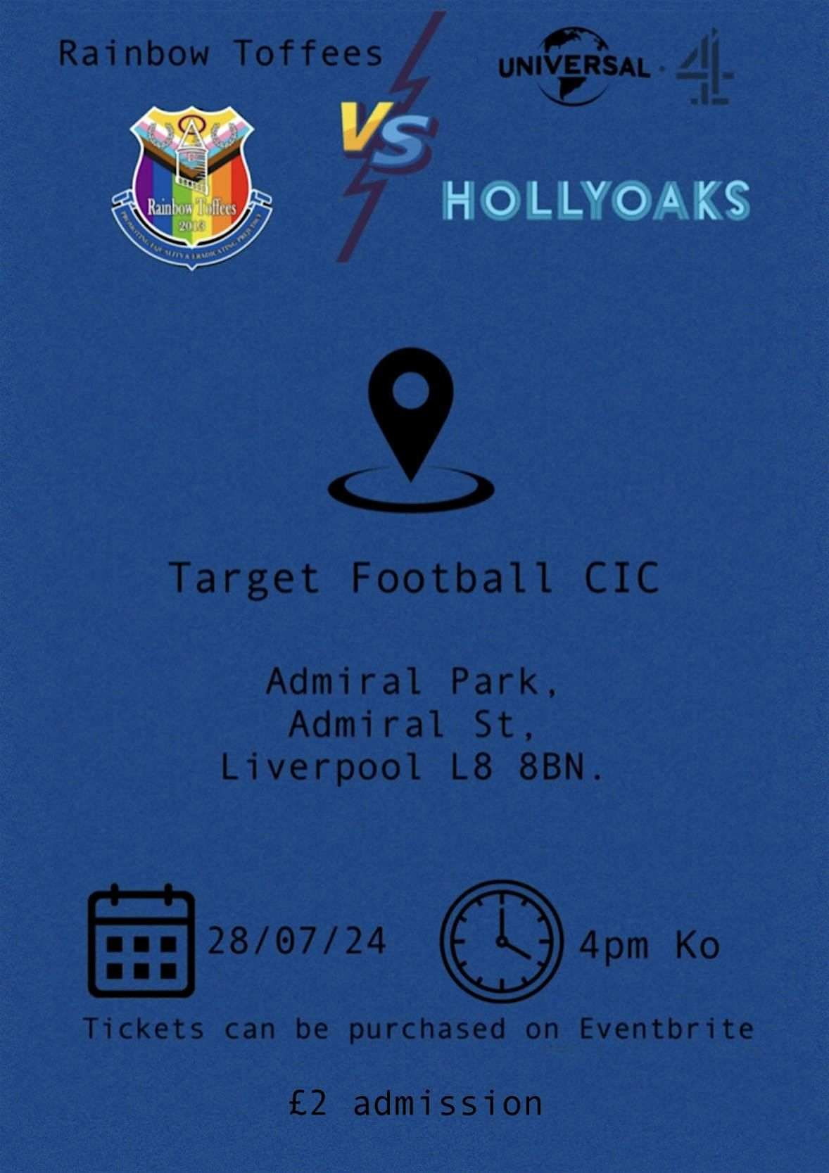 Rainbow Tofffees V’s HollyOaks, L8 8BN, Liverpool, 28 July 2024