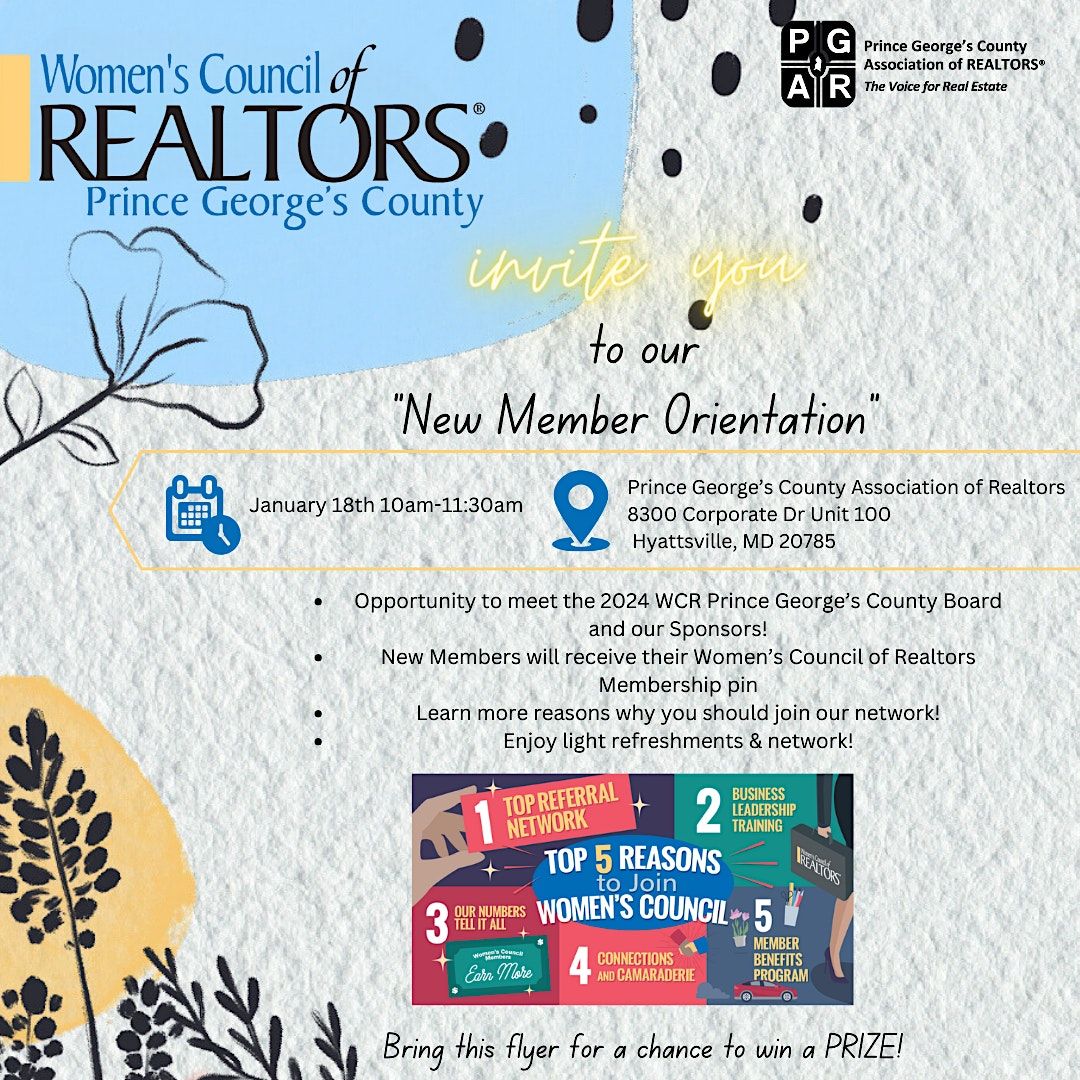 Womens Council of REALTORS (WCR) Prince County Network New Membe, Prince County