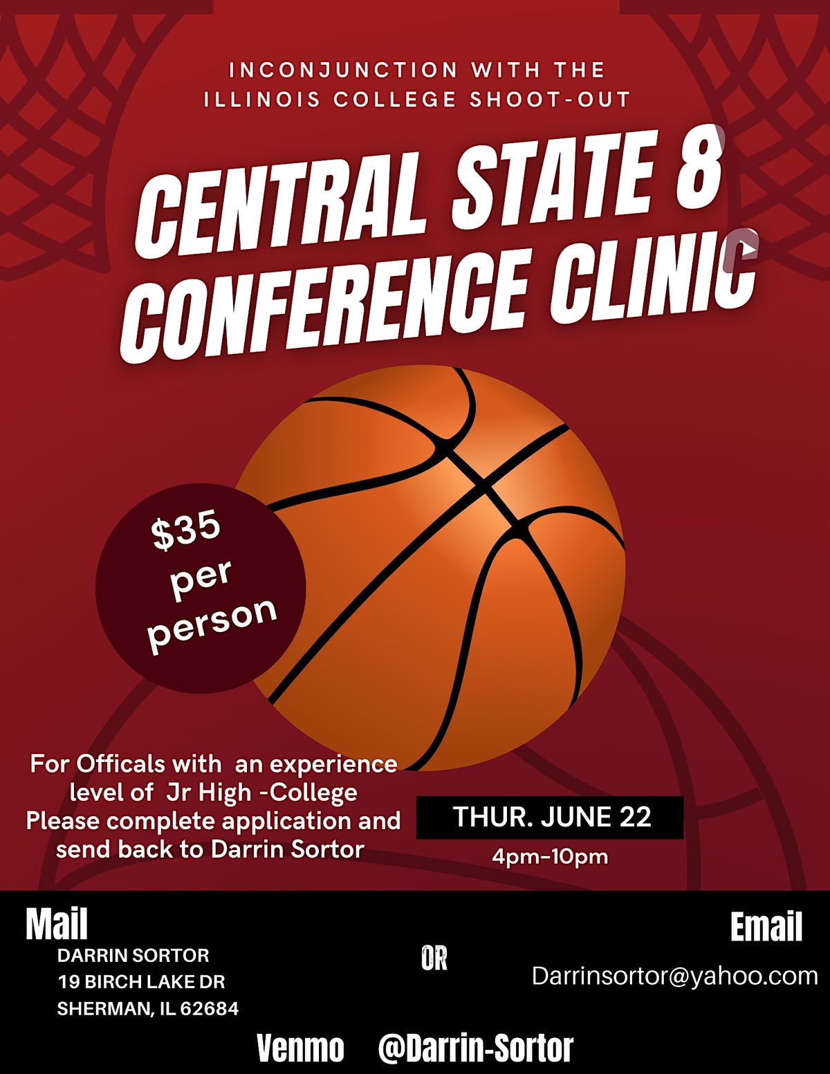 Central State 8 Conference Clinic, Illinois College, Jacksonville, June Central State 8 Conference Clinic, Illinois College, Jacksonville, June