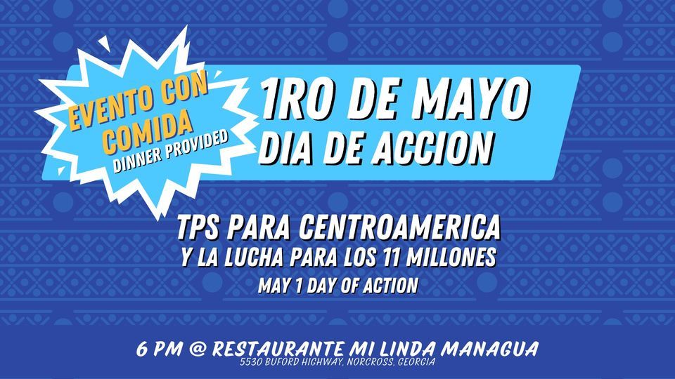 Cena para el TPS para Centroamérica, Mi linda Managua, Norcross, 1 May