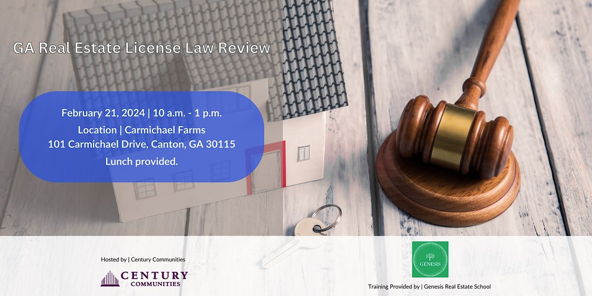 GA Real Estate License Law CE Class, Carmichael Farms, Canton, February